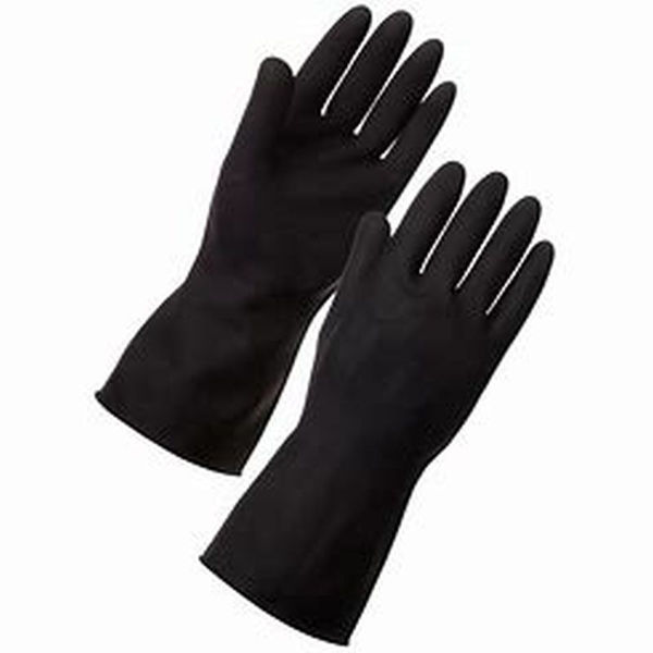 Picture of MAXIMA HEAVY DUTY BLACK RUBBER GLOVES MEDIUM (1 PAIR)