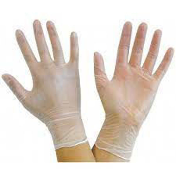 Picture of CLEAR VINYL POWDERFREE GLOVES SMALL (100)