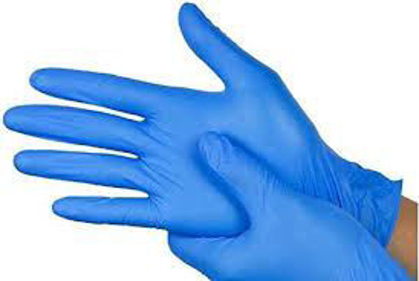 Picture of BLUE VINYL P/F GLOVES MEDIUM (100)