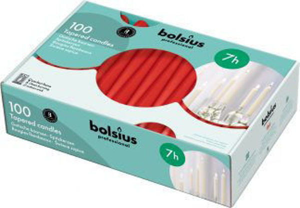 Picture of BOLSIUS TAPERED CANDLE RED BOX 100