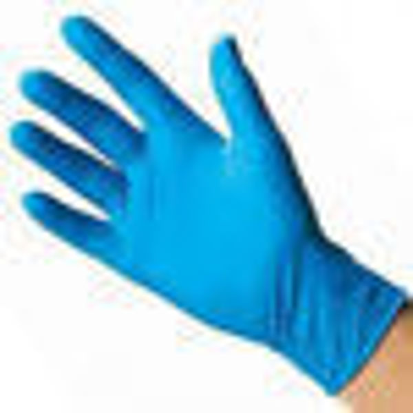 Picture of BLUE NITRILE GLOVES P/F MEDIUM (100)