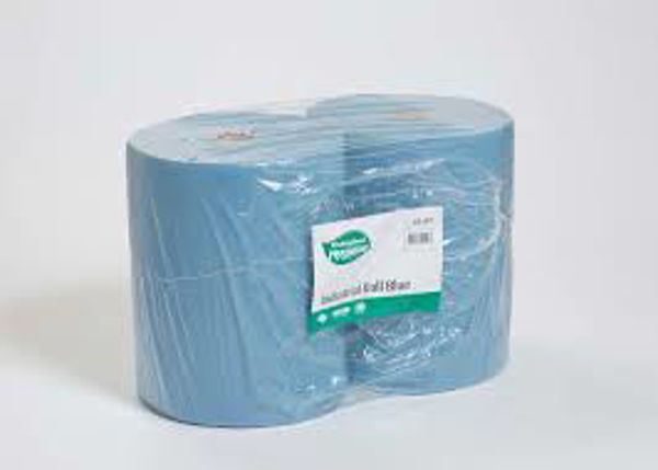 Picture of 2 PLY BLUE WIPER ROLL 400M X 36CM (2ROLLS)