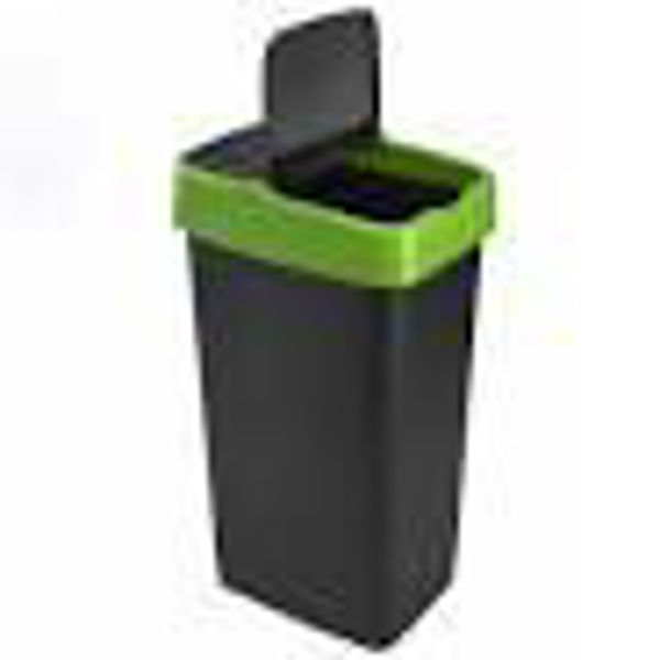 Picture of 60L Plastic Indoor Recycling Bin with Double Swing Lid (Green)