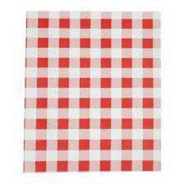 Picture of RED GINGHAM GREASEPROOF PAPER 190X310MM (PACK 200)