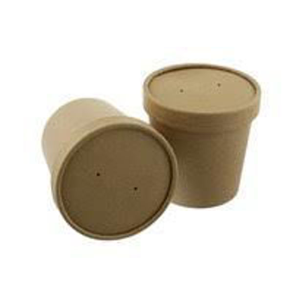 Picture of 16OZ BROWN KRAFT SOUP CUP & LID (250)