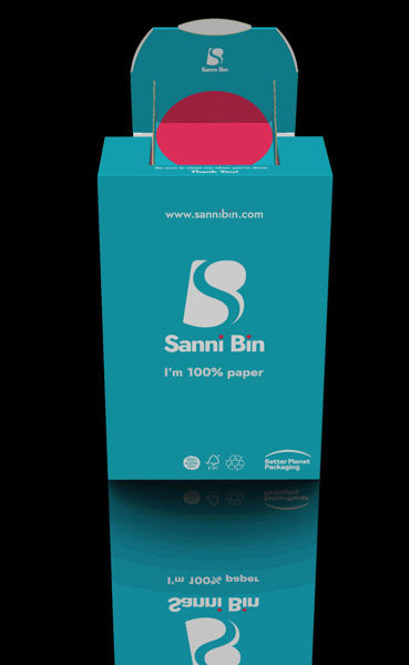 Picture of Sanni Bin-Sanitary Waste Disposal Hygiene Flat Pack Bin   (pack of 10)