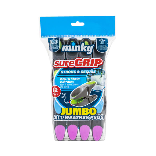 Picture of MINKY SURE GRIP JUMBO PEGS (12)